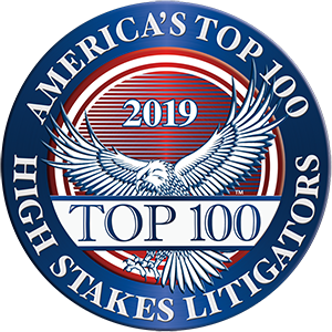 America's top 100 2019 High Staked Litigators Logo