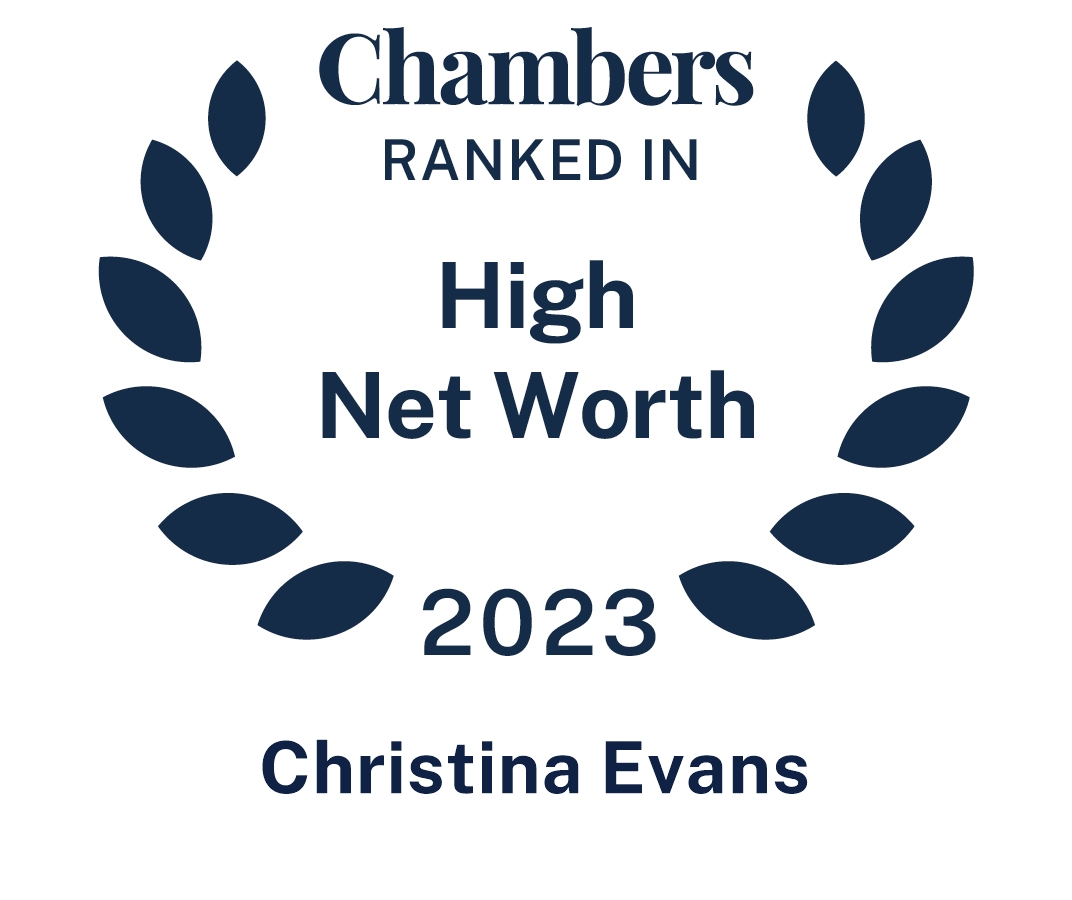 Evans, Christina chambers ranked in high networth badge