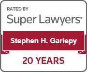 Stephen Gariepy super lawyers 20 years badge