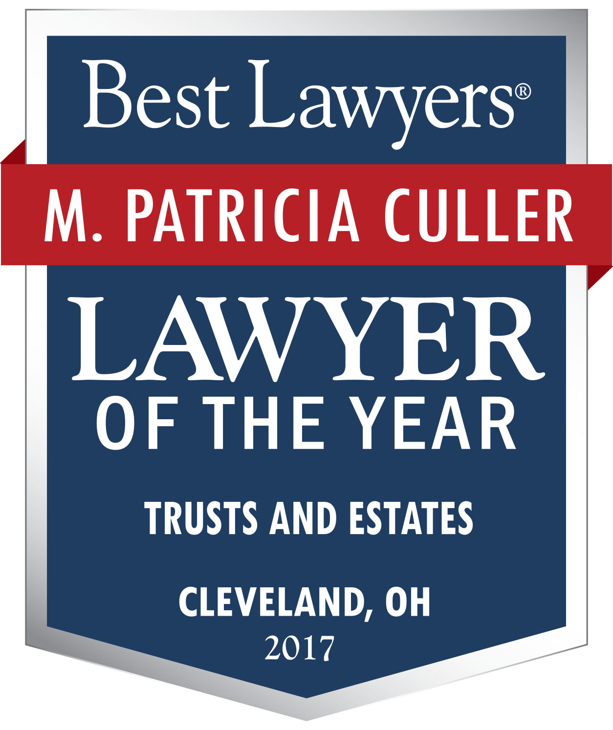 Best Lawyers M. Patricia Culler- Lawyer of the year Trusts and Estates Cleveland Ohio 2017 badge